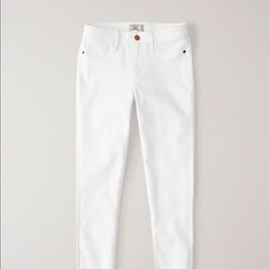 Abercrombie & Fitch white jeans with raw hem